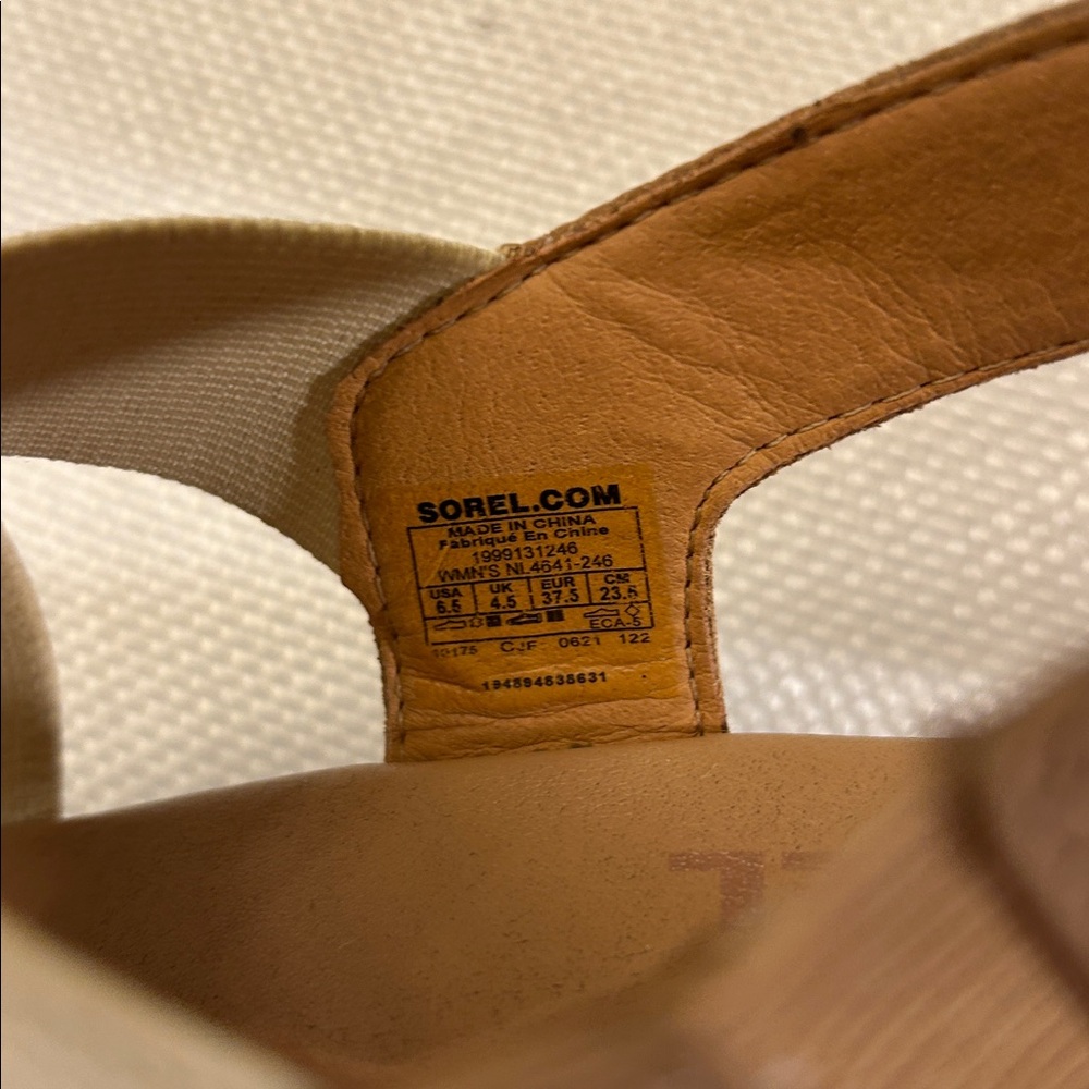 Sorel Tan and Cream Platform Sandals - Picture 5 of 6